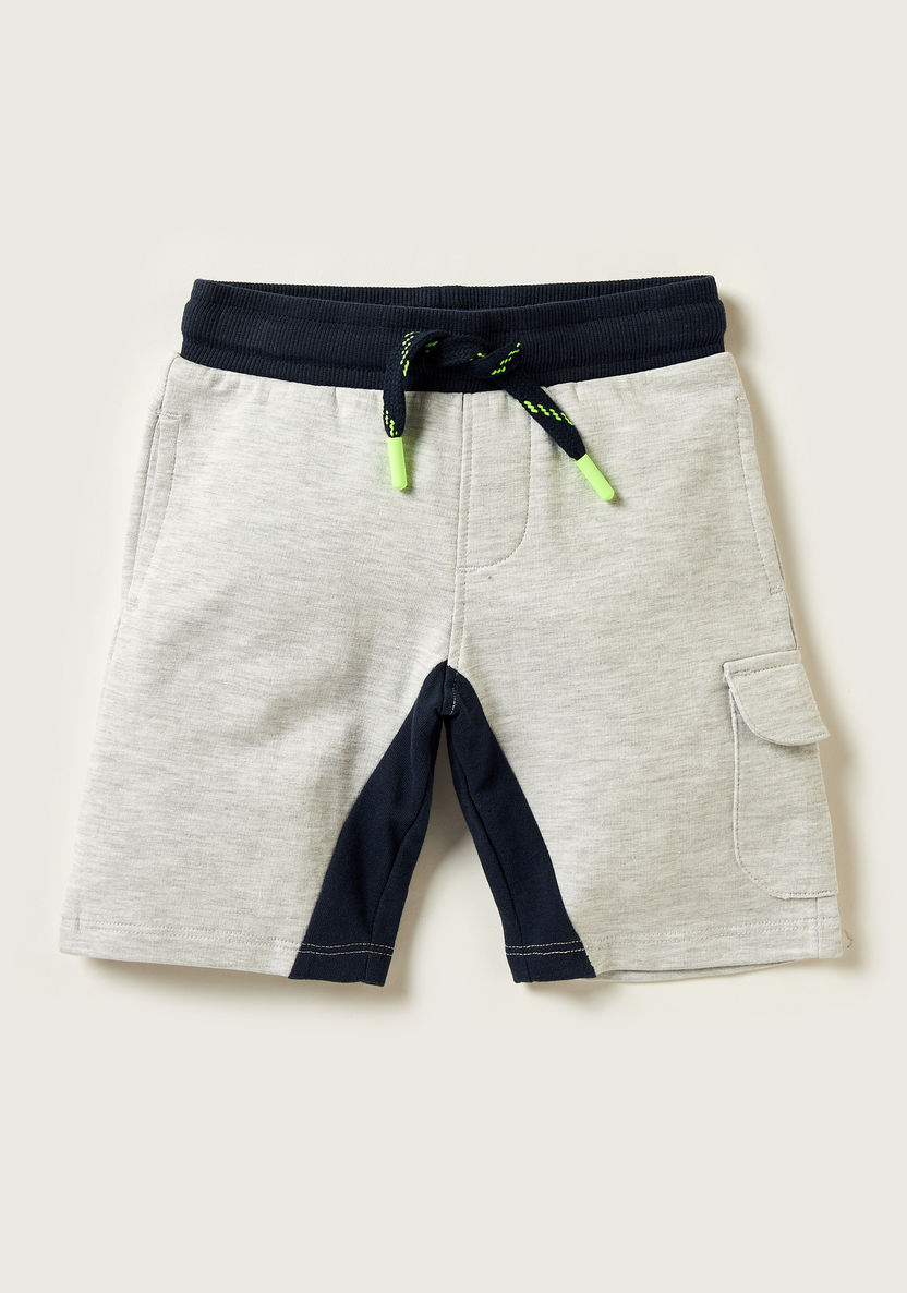 XYZ Panelled Crew Neck T-shirt and Shorts Set-Clothes Sets-image-3