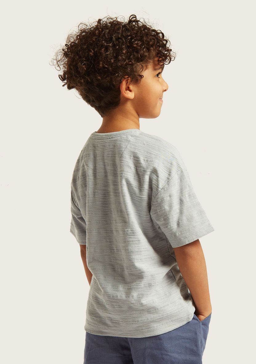 Eligo Striped T-shirt with Short Sleeves and Pocket-T Shirts-image-3