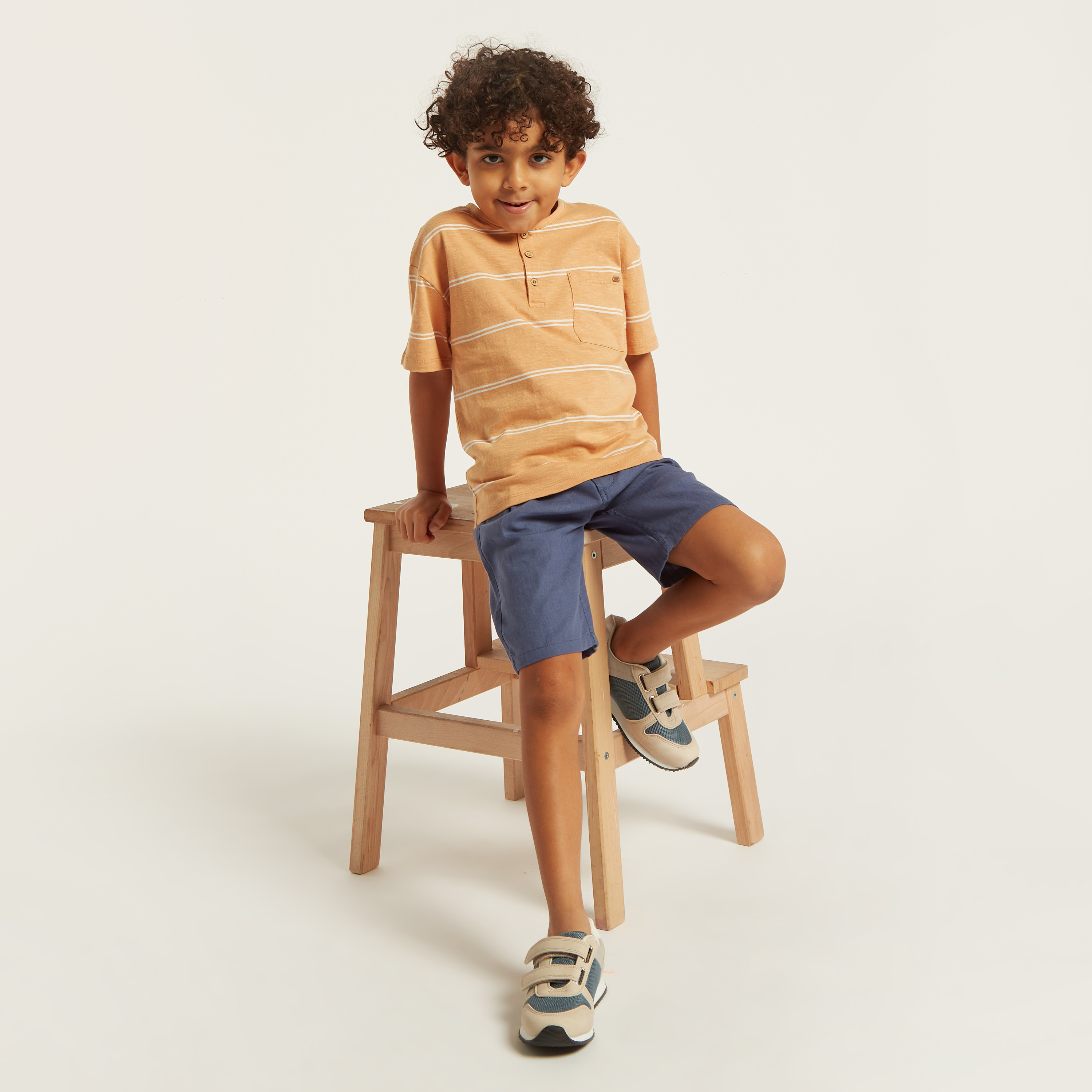 Eligo Striped T-shirt with Short Sleeves and Pocket-boys-clothing-tshirtsandpolos-image-1