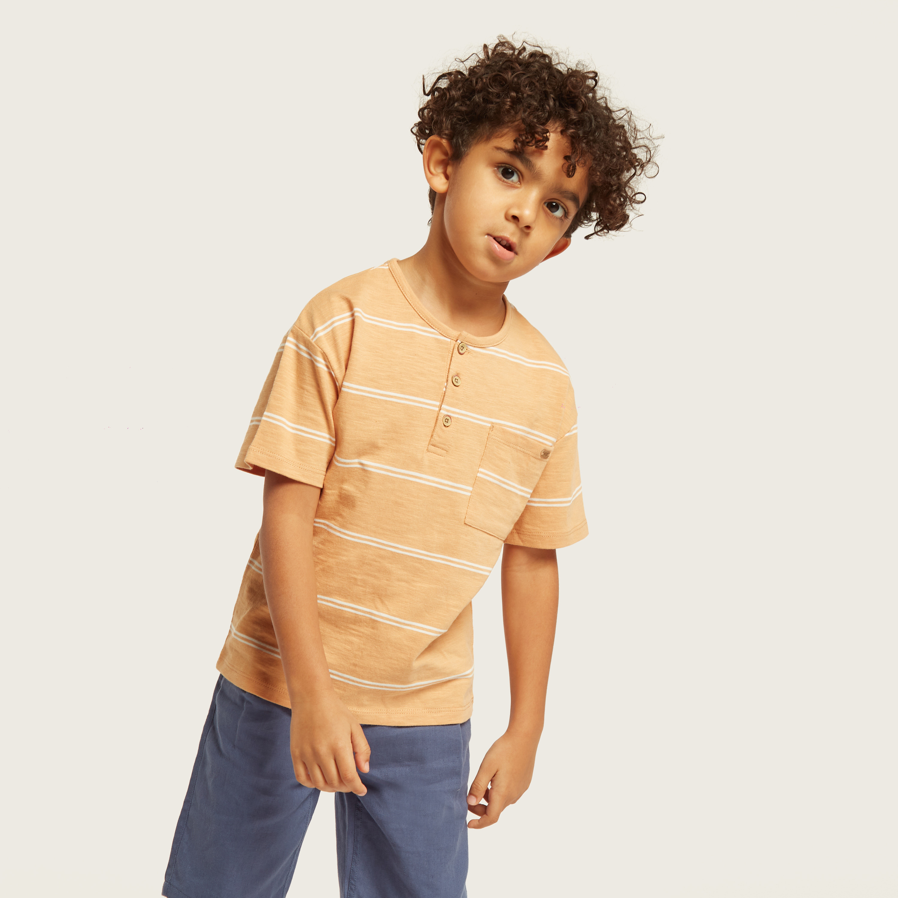 Eligo Striped T-shirt with Short Sleeves and Pocket-boys-clothing-tshirtsandpolos-image-2