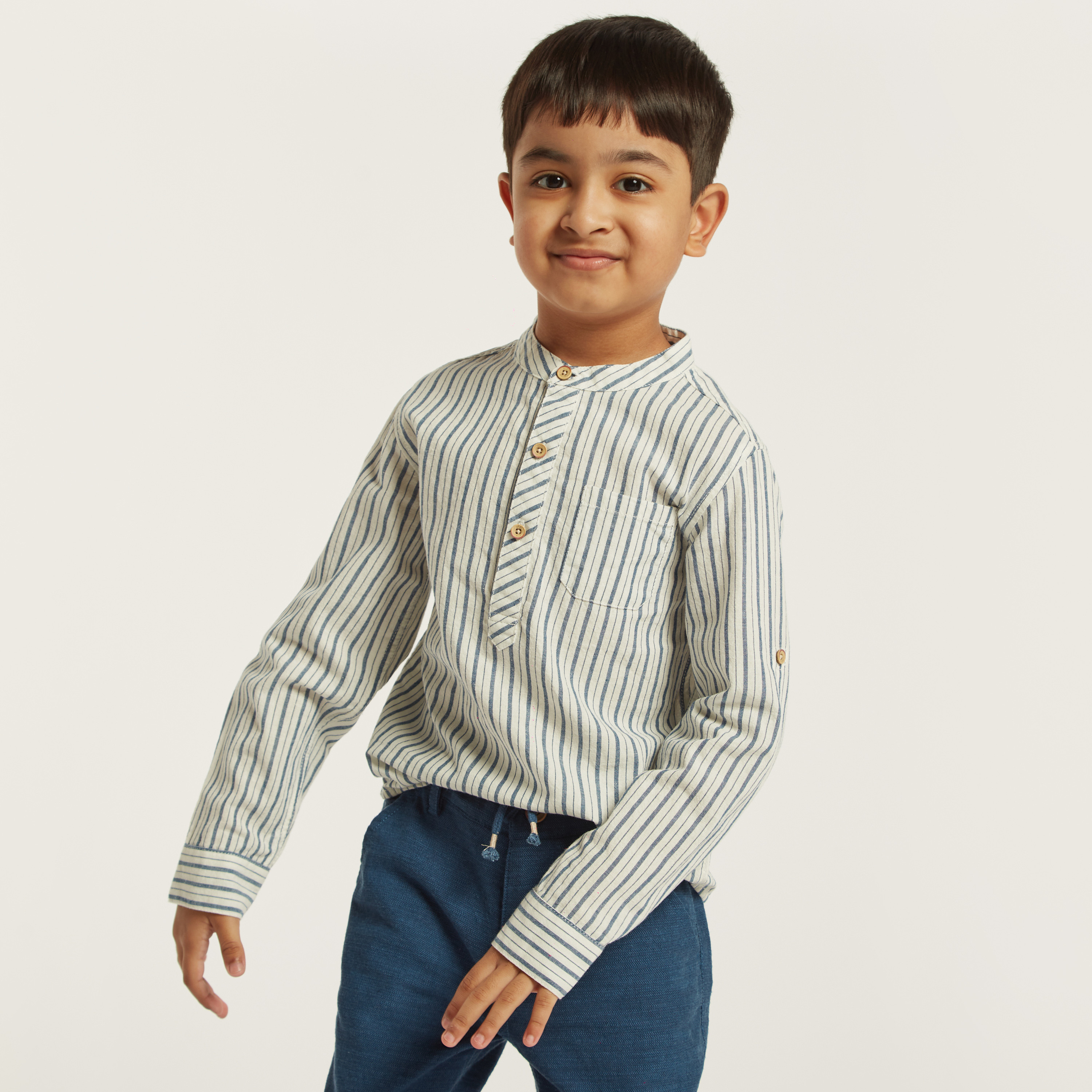 Eligo Striped Shirt with Long Sleeves-boys-clothing-shirts-image-2