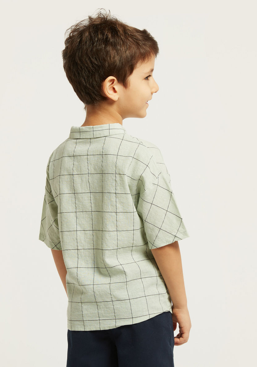 Checked Shirt with Short Sleeves and Button Closure-Shirts-image-3