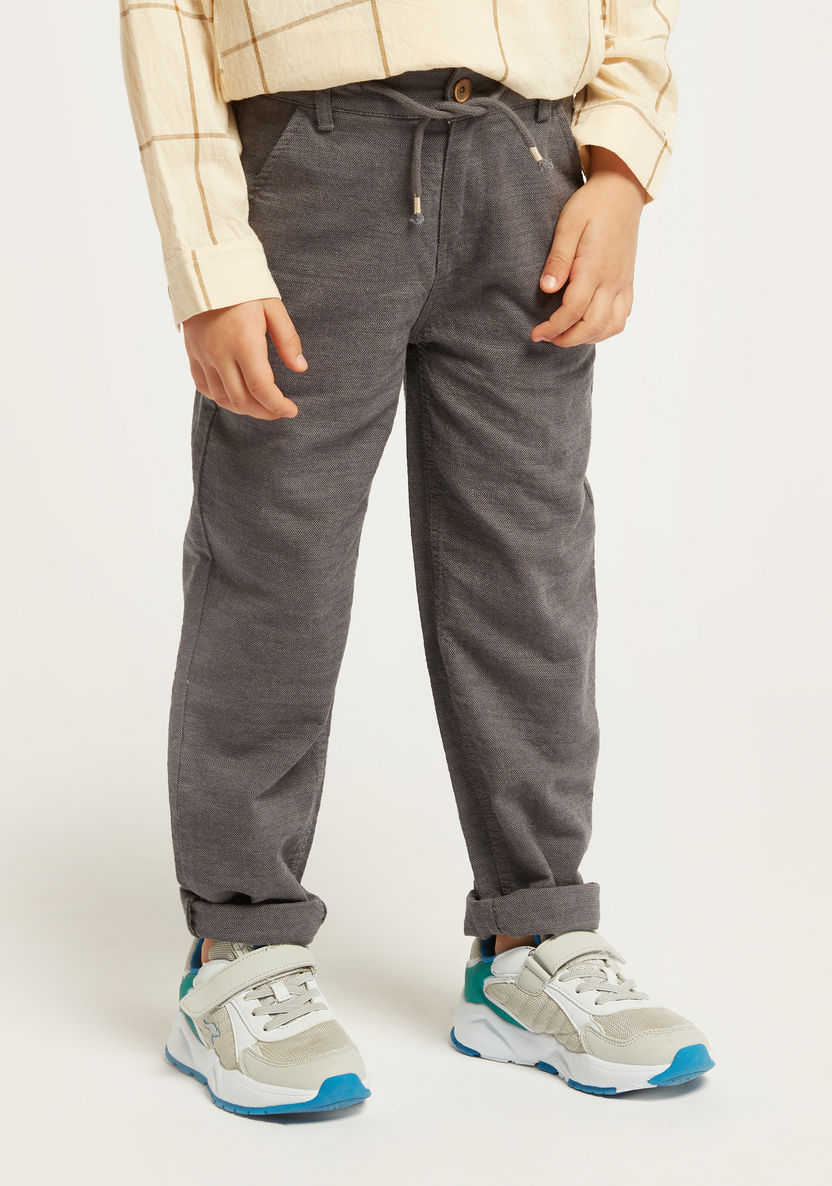 Solid Woven Pants with Pocket Detail and Button Closure-Pants-image-0