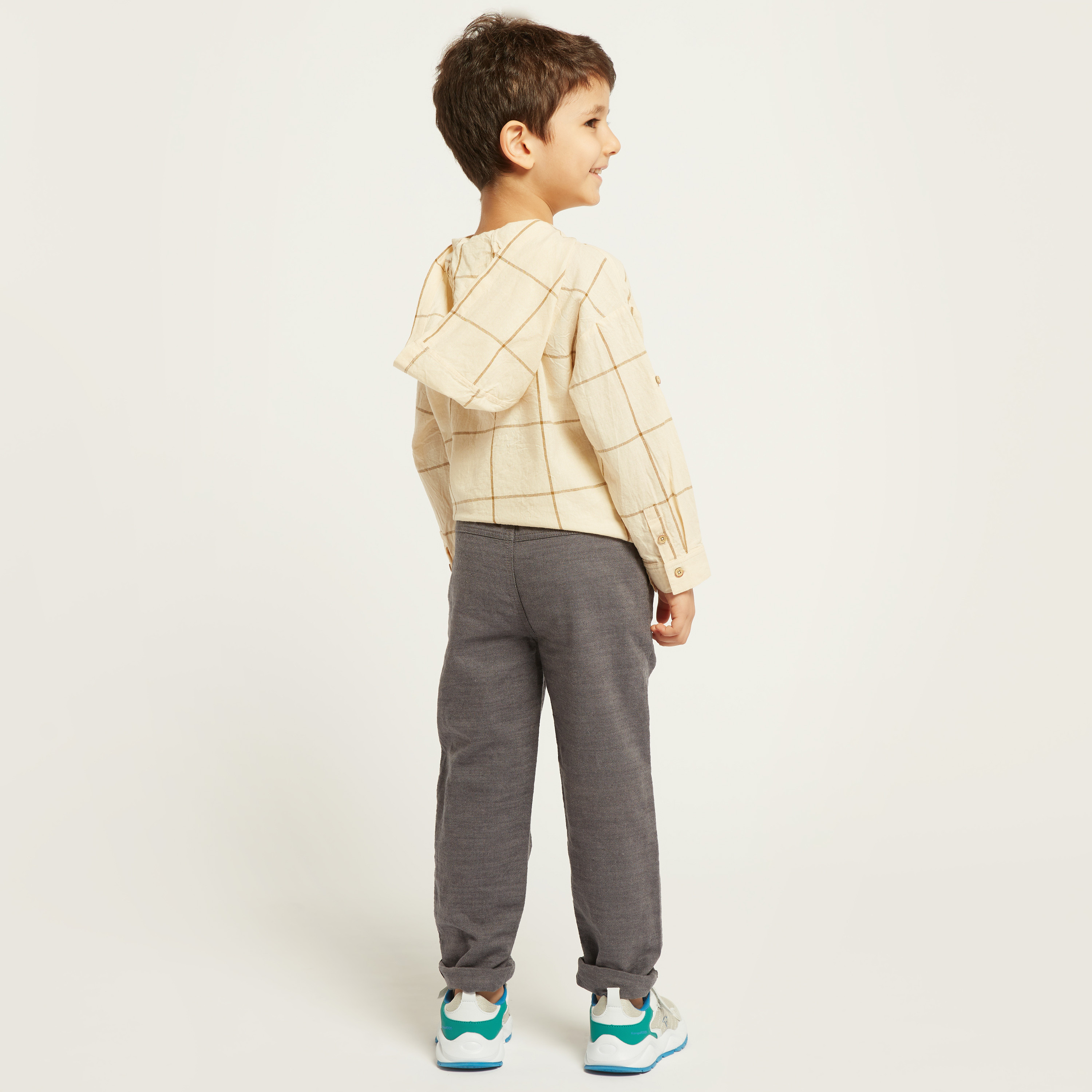 Eligo Solid Woven Pants with Pocket Detail and Button Closure-boys-clothing-bottoms-trousers-image-4