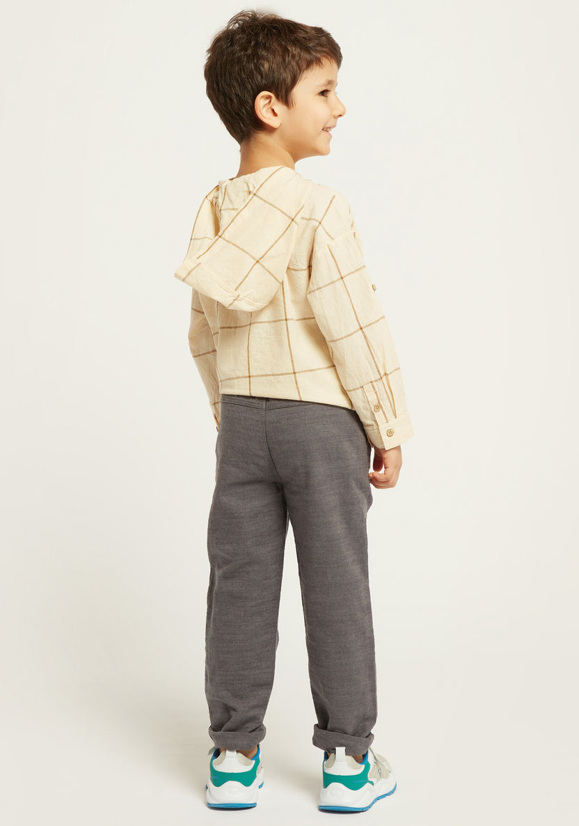 Solid Woven Pants with Pocket Detail and Button Closure-Pants-image-3