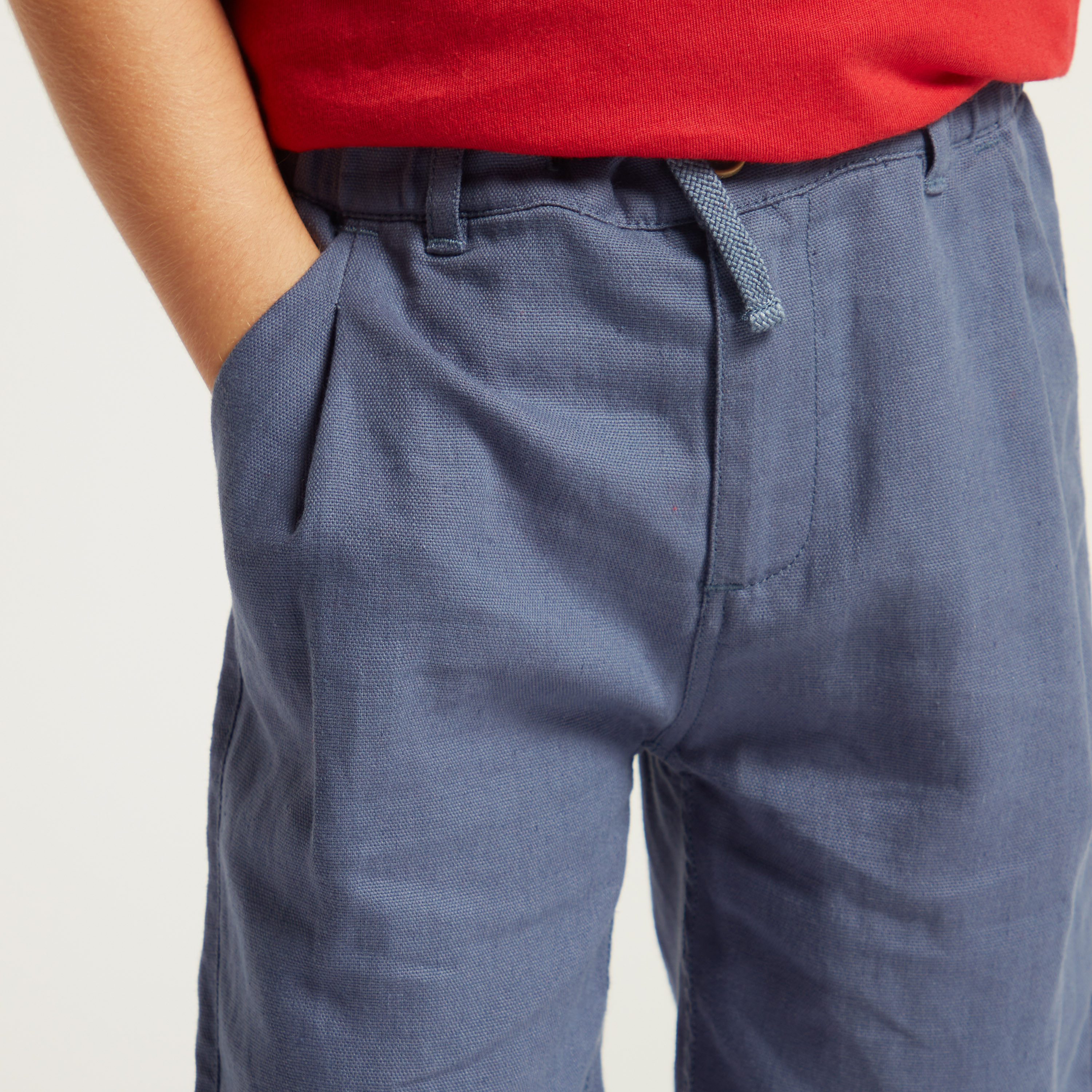 Eligo Solid Shorts with Pockets and Drawstring Closure-baby-boys-clothing-bottoms-shorts-image-3