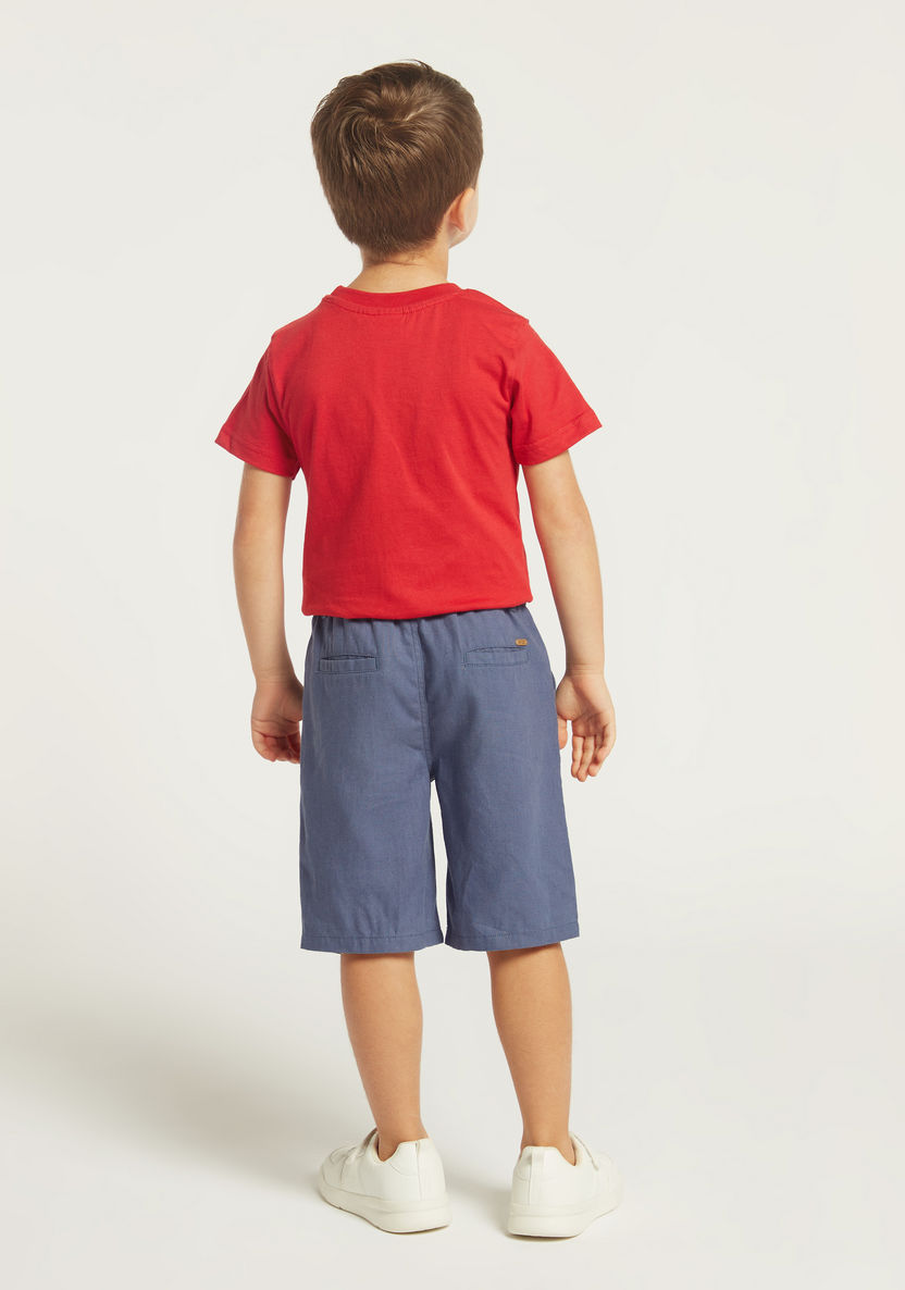 Solid Shorts with Pockets and Drawstring Closure-Shorts-image-3
