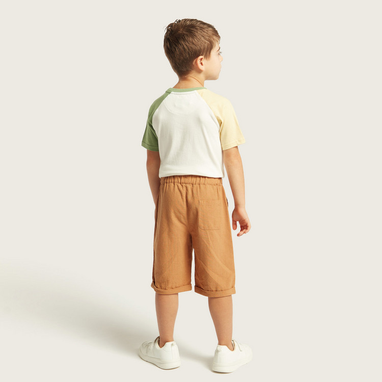 Eligo Solid Shorts with Pockets and Drawstring Closure