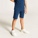 Striped Crew Neck T-shirt with Elasticated Waist Shorts-Clothes Sets-thumbnail-3