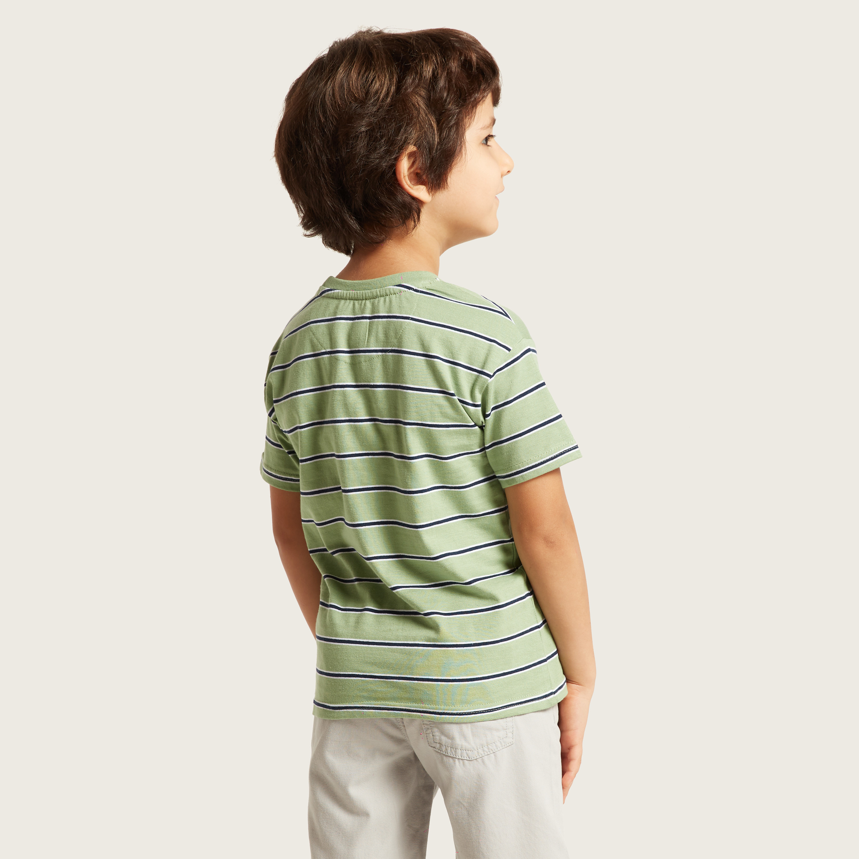 Lee Cooper Striped Crew Neck T-Shirt with Short Sleeves-boys-clothing-tshirtsandpolos-image-4