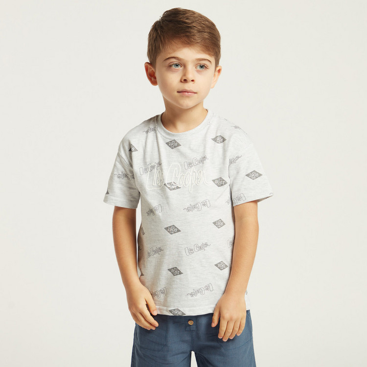 Lee Cooper All-Over Printed T-shirt with Short Sleeves