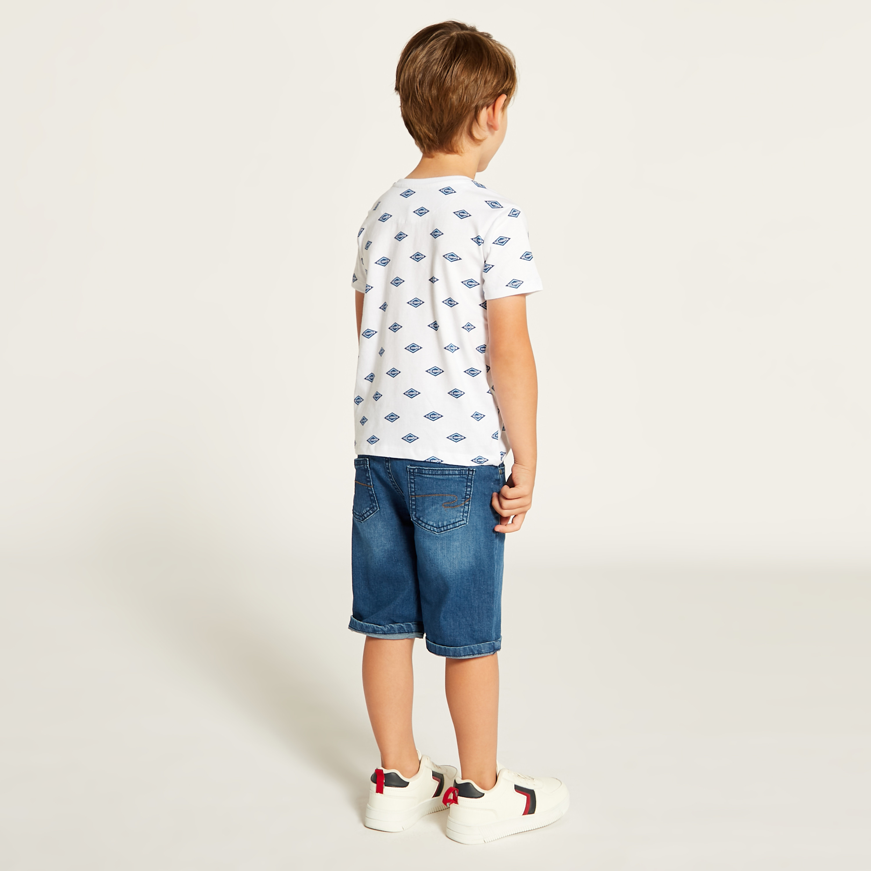 Lee Cooper Printed Crew Neck T-shirt and Denim Shorts Set-boys-clothing-setsandcoords-image-5