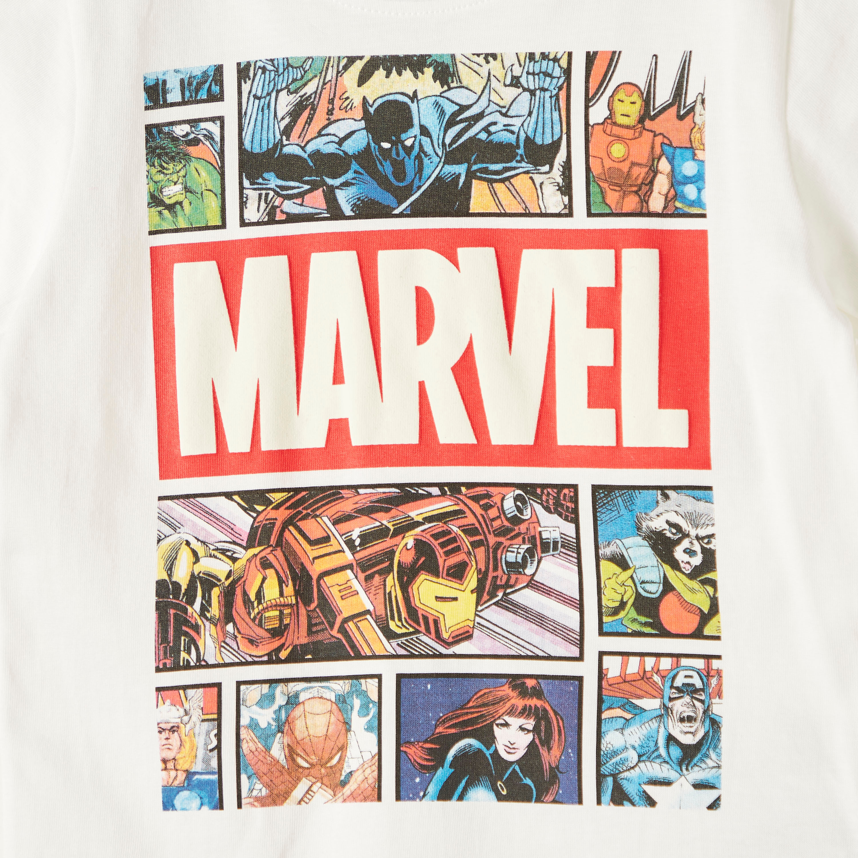 تيشيرت بياقة ضيقة وأكمام قصيرة وطبعات أفينجرز-boys-clothing-tshirtsandpolos-image-2
