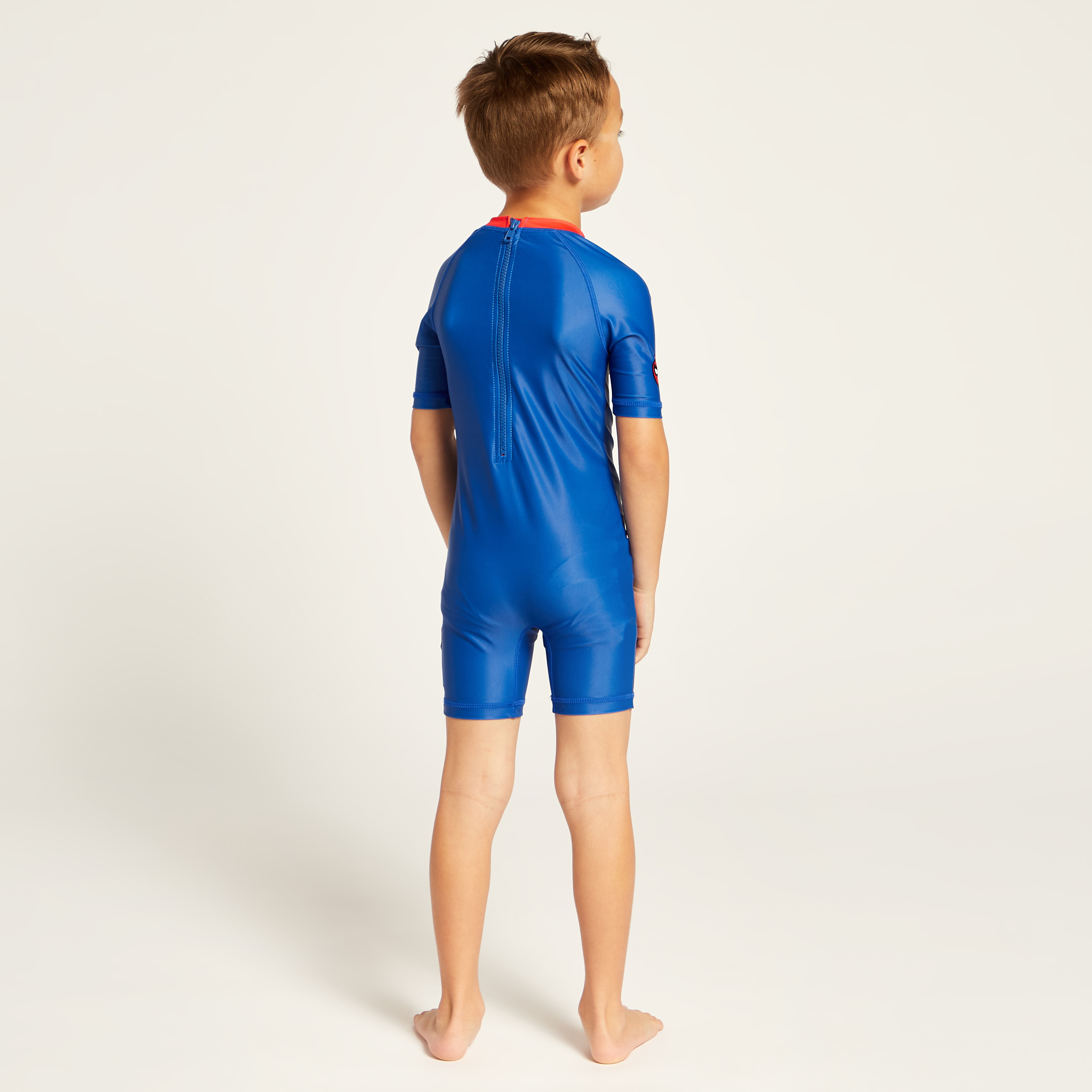 Spider-Man Print Swimsuit with Short Sleeves-baby-boys-clothing-swimwear-image-4