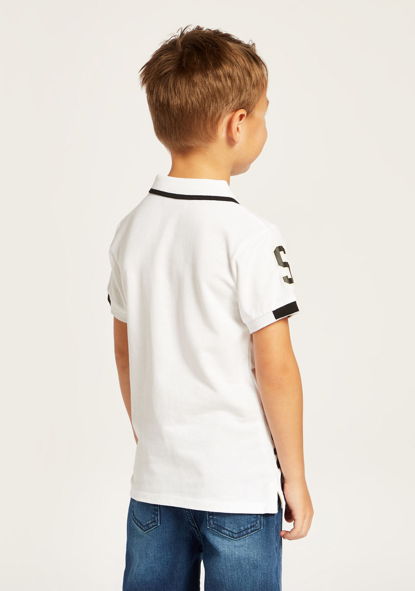 Snoopy Print Polo T-shirt with Short Sleeves-T Shirts-image-3