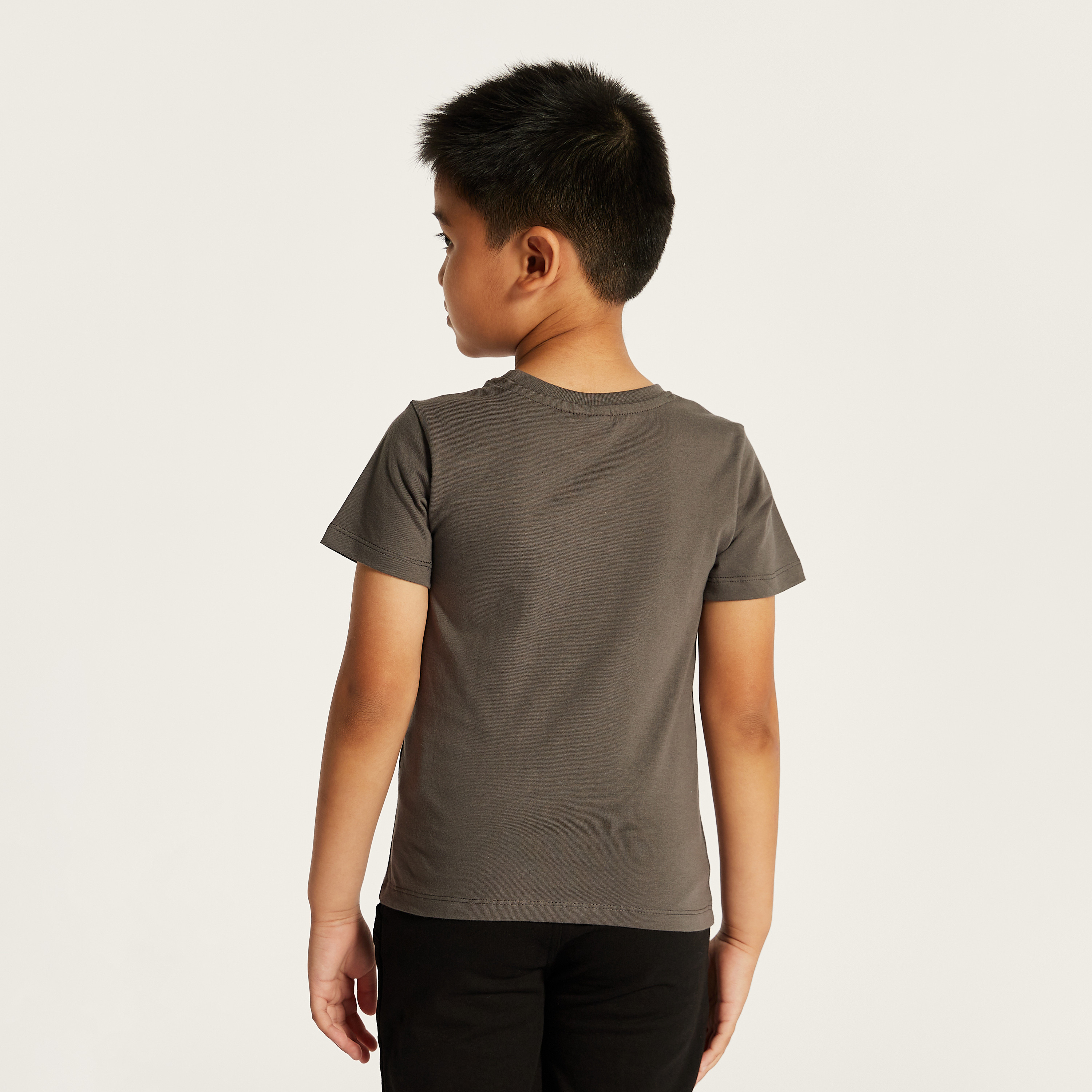 Snoopy Print T-shirt with Crew Neck and Short Sleeves-boys-clothing-tshirtsandpolos-image-4