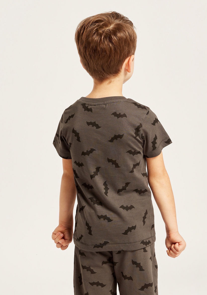All Over Batman Print T-shirt with Short Sleeves-T Shirts-image-3