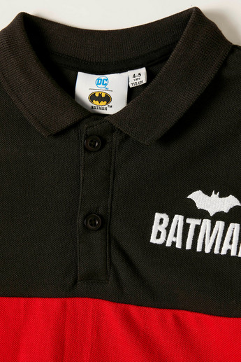 Batman Polo T-shirt with Short Sleeves and Button Closure