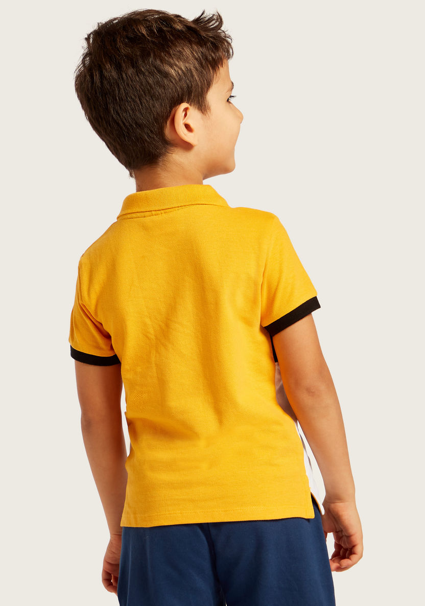Garfield Print T-shirt with Polo Neck and Short Sleeves-T Shirts-image-3