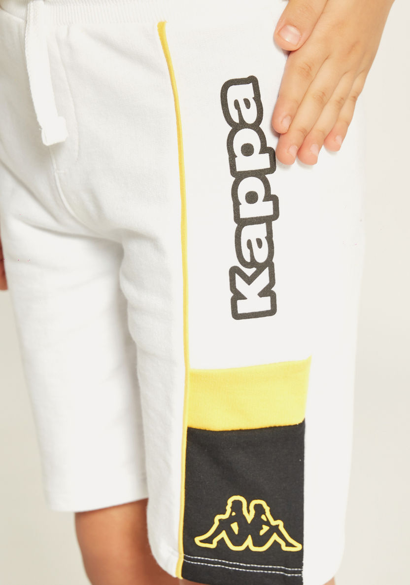 Kappa Logo Print Shorts with Pockets and Drawstring Closure-Shorts-image-2