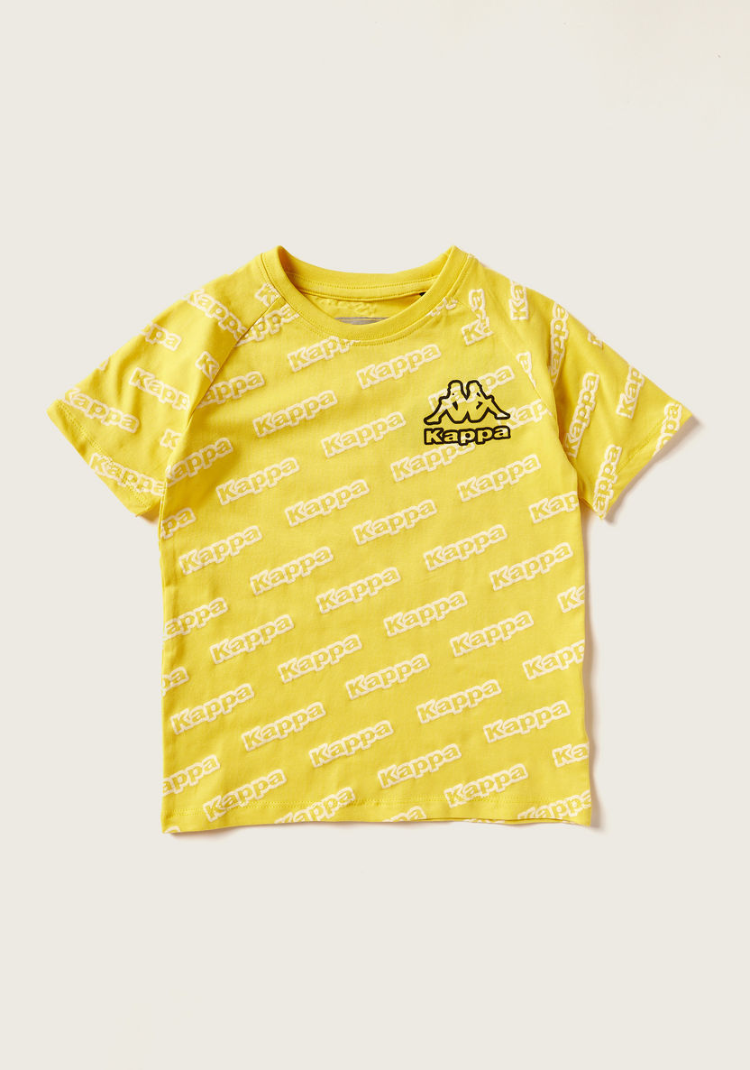 Kappa Logo Print Crew Neck T-shirt and Shorts Set-Sets-image-2