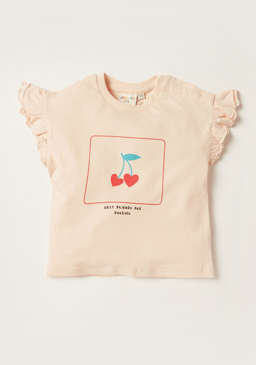Juniors Printed T-shirt with Short Sleeves - Set of 3-Multipacks-image-2