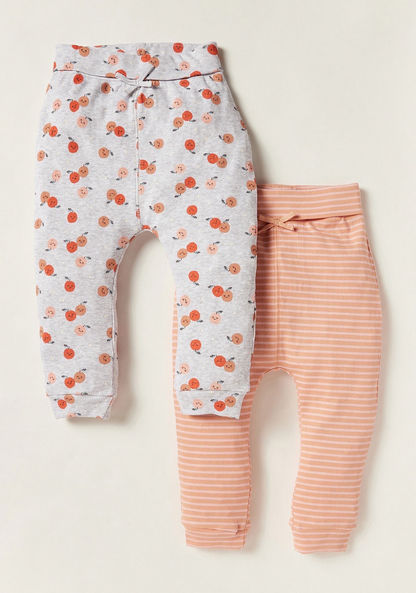 Juniors Printed Leggings with Bow Accent - Set of 2