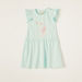 Juniors Flamingo Print Round Neck Dress with Ruffle Detail-Dresses%2C Gowns and Frocks-thumbnail-0