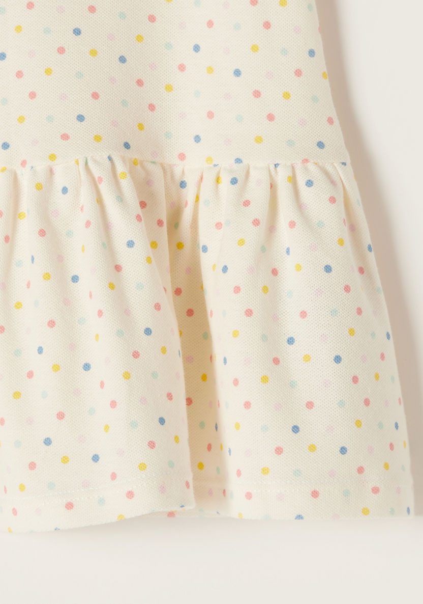 Juniors Polka Dot Sleeveless Polo Dress with Button Closure-Dresses%2C Gowns and Frocks-image-2