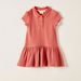 Juniors Striped Polo Dress with Cap Sleeves-Dresses%2C Gowns and Frocks-thumbnail-0