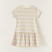 Juniors Striped Tiered Dress with Short Sleeves-Dresses%2C Gowns and Frocks-thumbnail-3