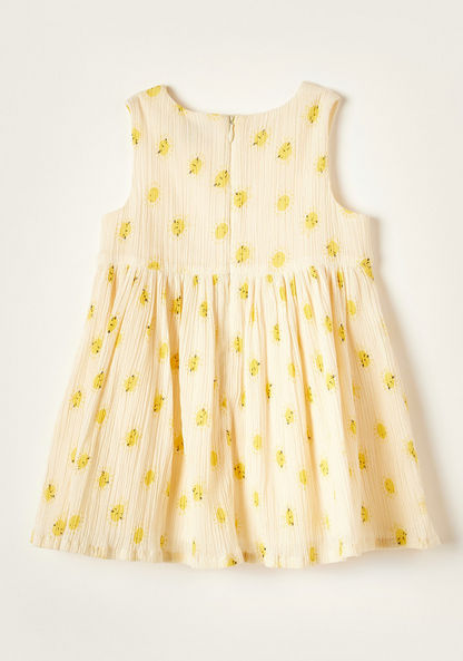 Juniors All Over Print A-line Sleeveless Dress with Round Neck-Dresses%2C Gowns and Frocks-image-2