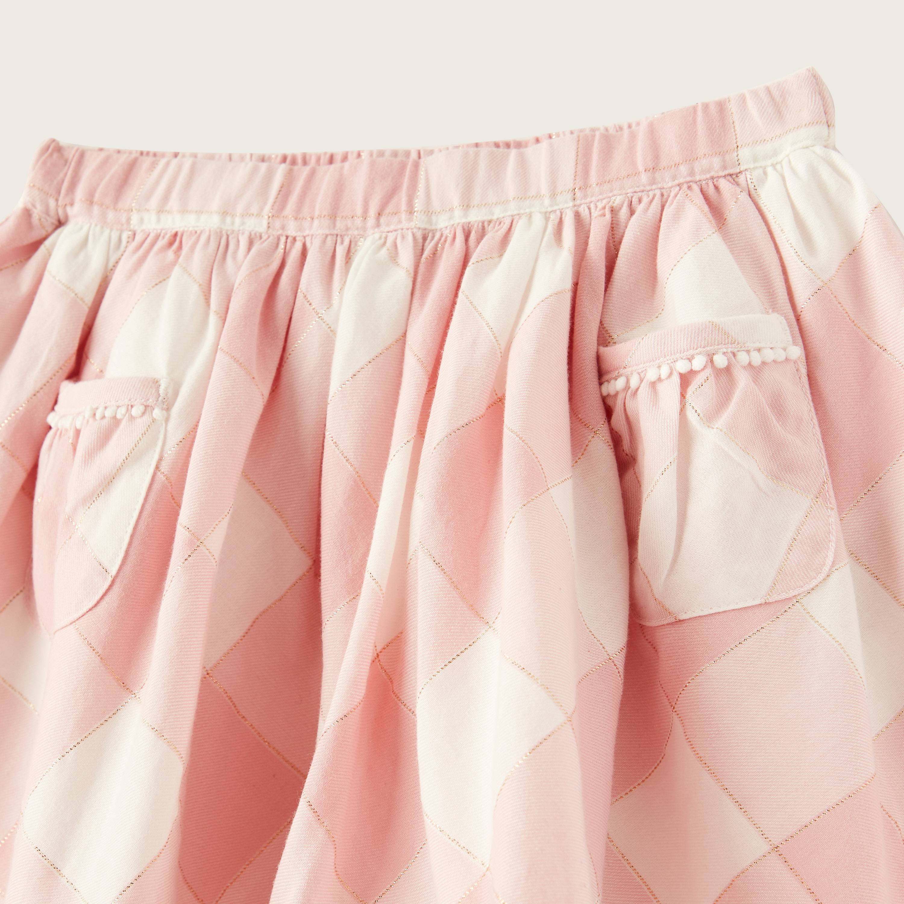 Giggles Checked Skirt with Elasticated Waistband-baby-girls-clothing-bottoms-skirts-image-2