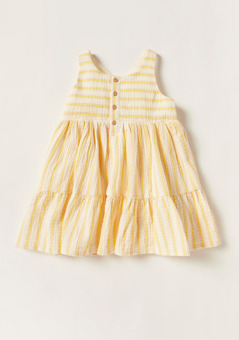 Juniors Striped Sleeveless Dress and Bloomer Set-Dresses%2C Gowns and Frocks-image-1