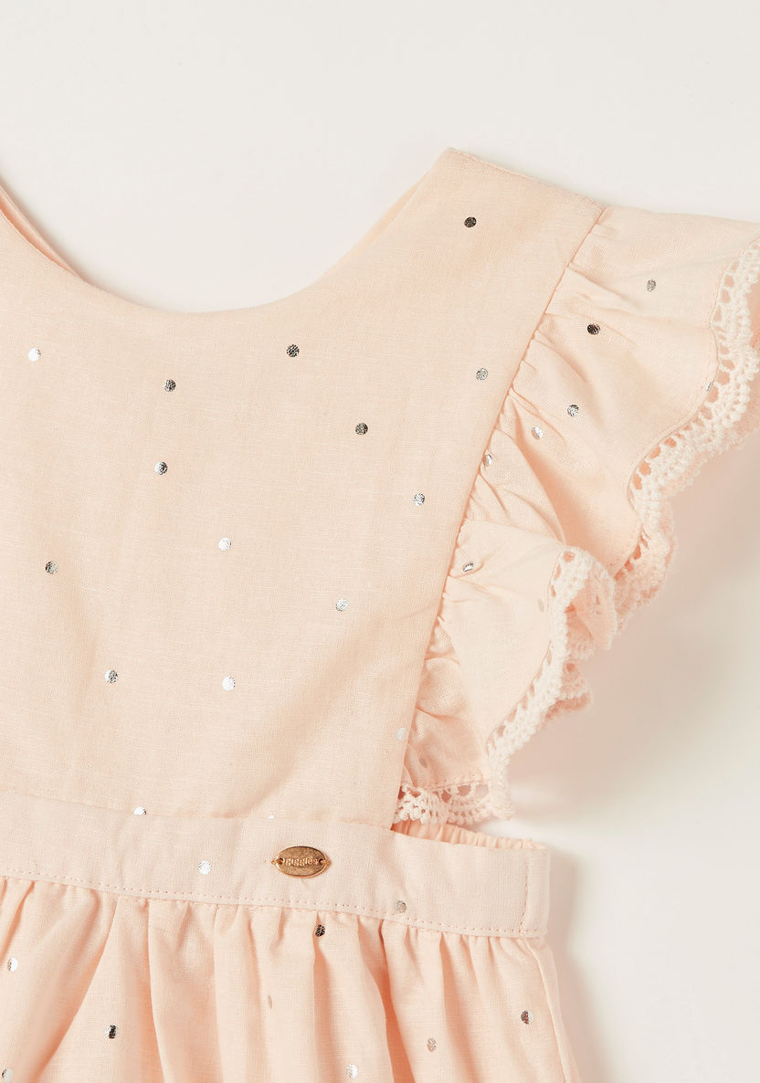 Giggles Embellished Romper with Round Neck and Ruffle Detail-Rompers%2C Dungarees and Jumpsuits-image-1