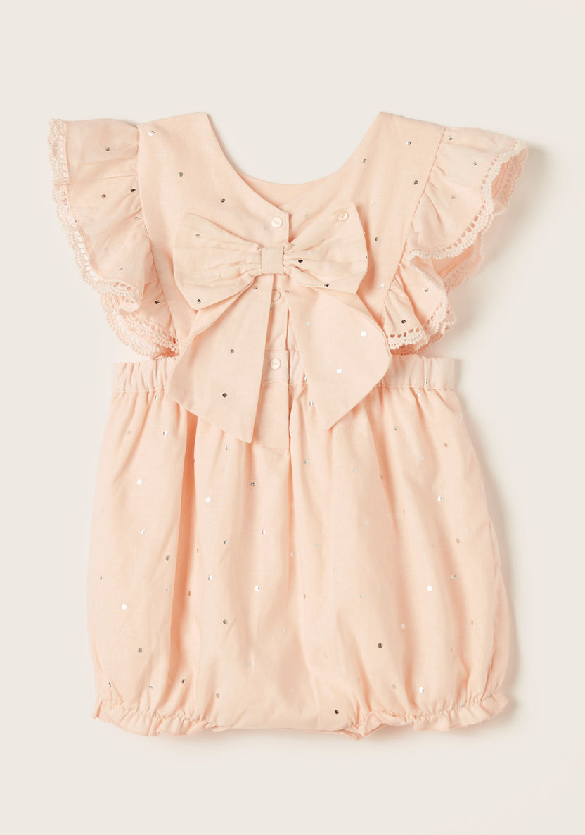 Giggles Embellished Romper with Round Neck and Ruffle Detail-Rompers%2C Dungarees and Jumpsuits-image-4