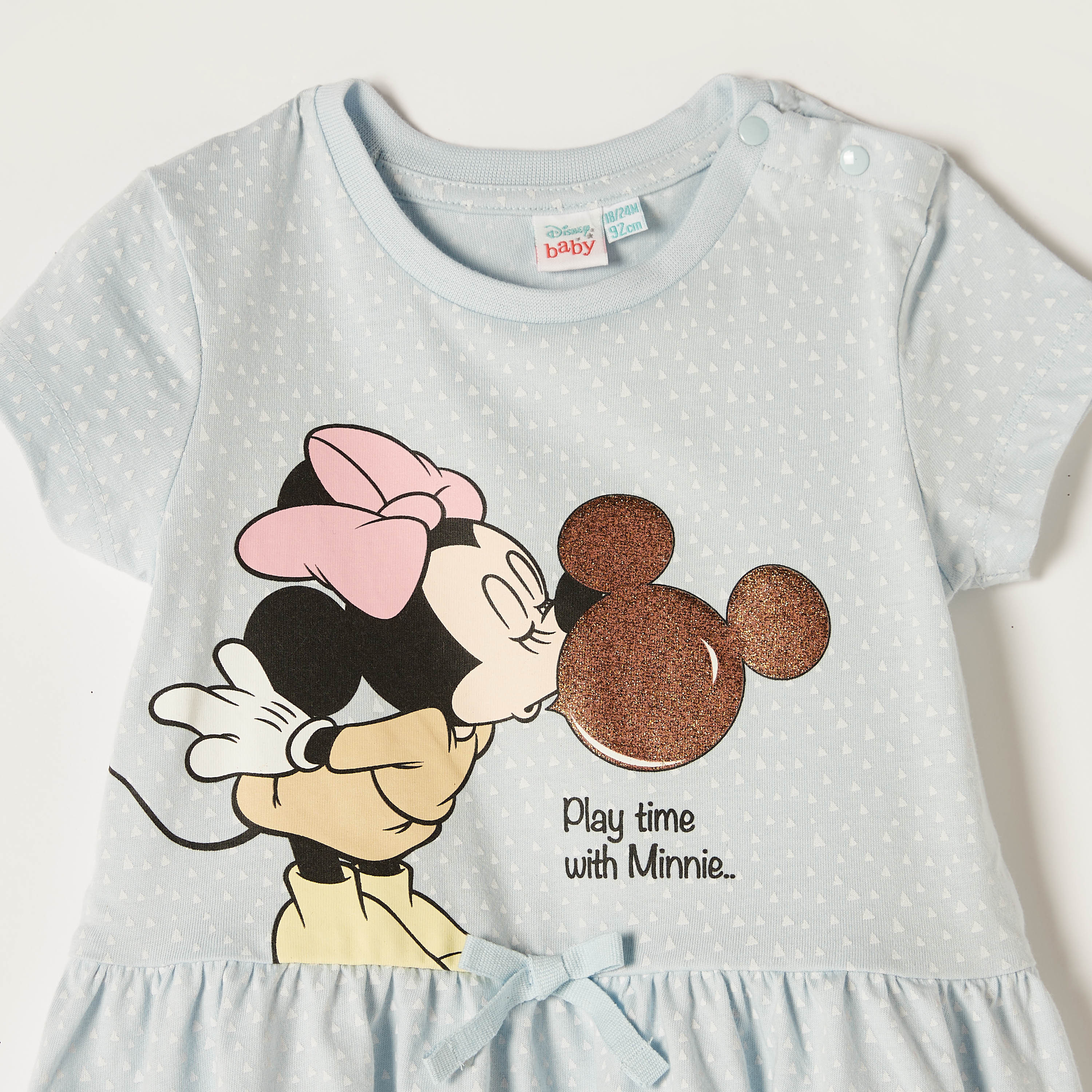 Disney Minnie Mouse Print Dress with Short Sleeves-baby-girls-clothing-dressesandjumpsuits-image-2