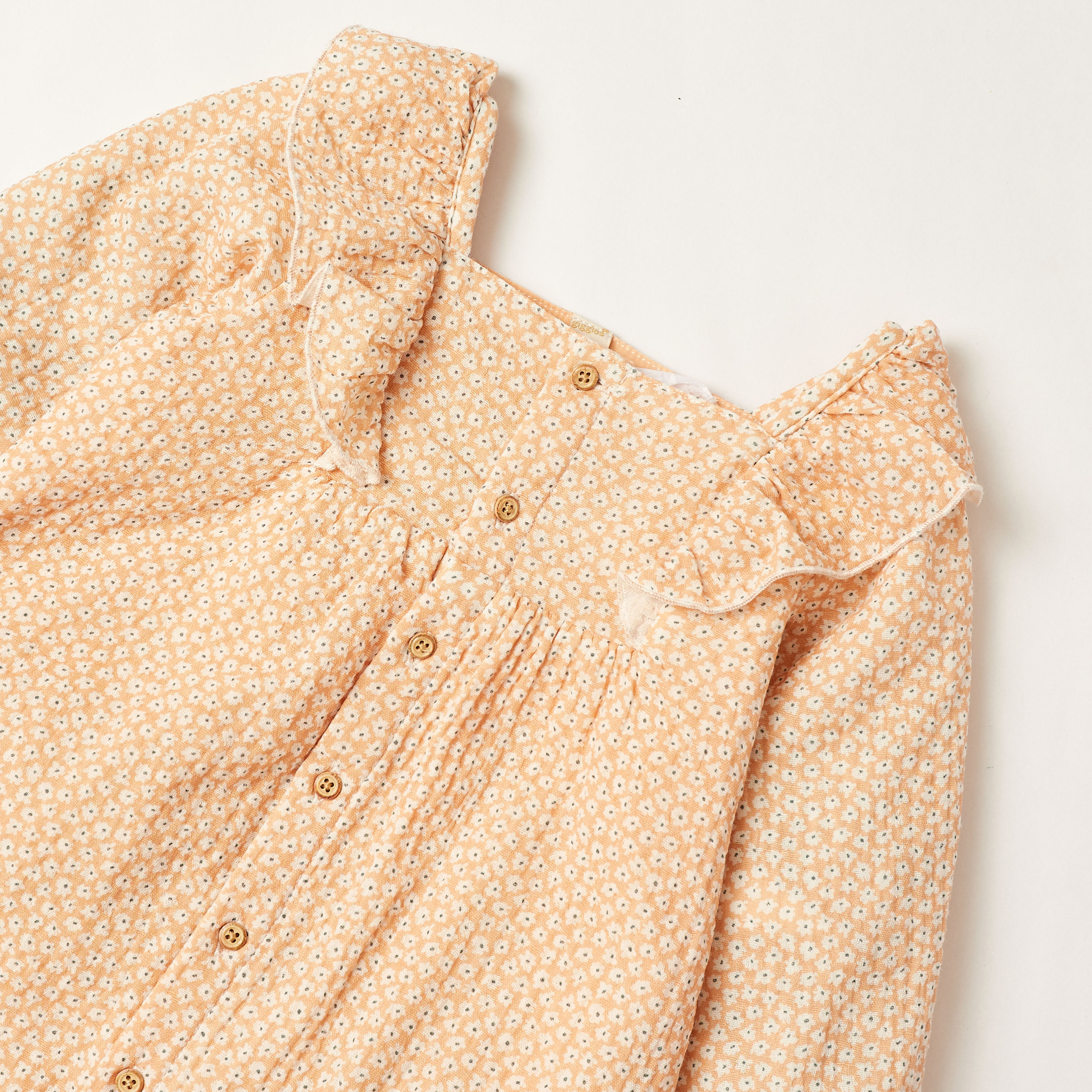 Giggles Floral Print Romper with Long Sleeves and Ruffle Detail-baby-girls-clothing-rompers-image-4