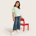 Juniors All-Over Print T-shirt with Drop Shoulder Sleeves and Pocket Detail-T Shirts-thumbnail-0