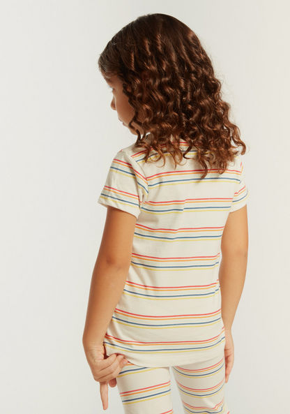 Juniors Striped T-shirt with Short Sleeves