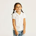 Juniors Polka Dot Polo T-shirt with Short Sleeves-T Shirts-thumbnail-1