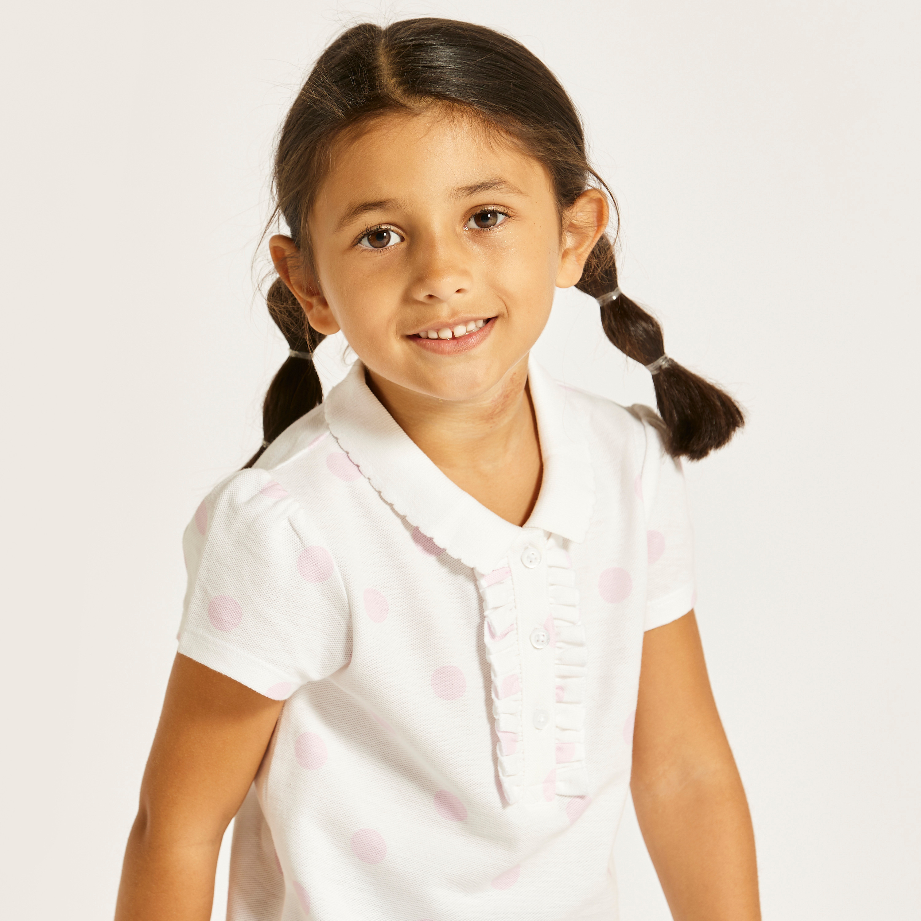 تيشيرت بولو منقط بأكمام قصيرة من جونيورز-girls-clothing-tshirts-image-3