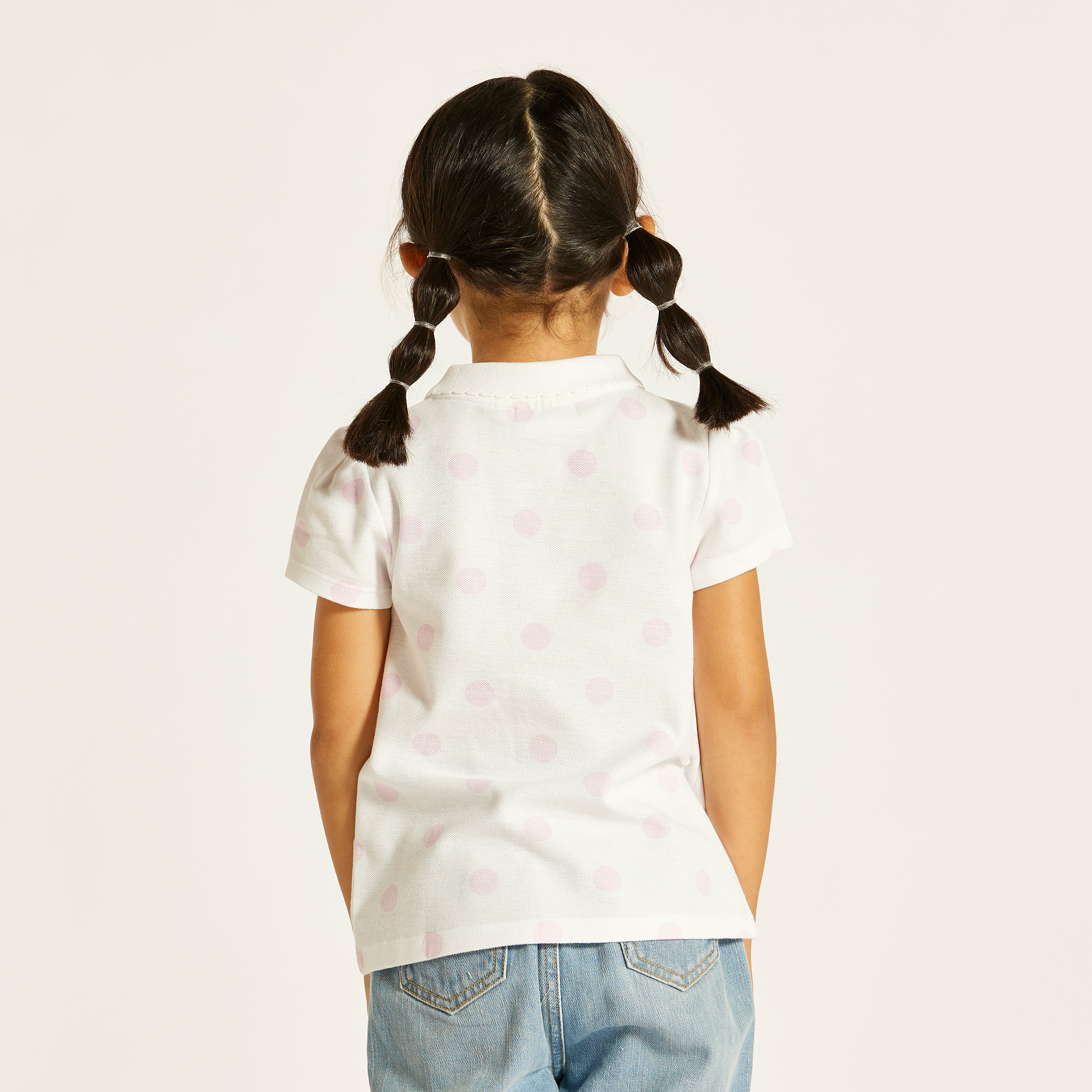 تيشيرت بولو منقط بأكمام قصيرة من جونيورز-girls-clothing-tshirts-image-4
