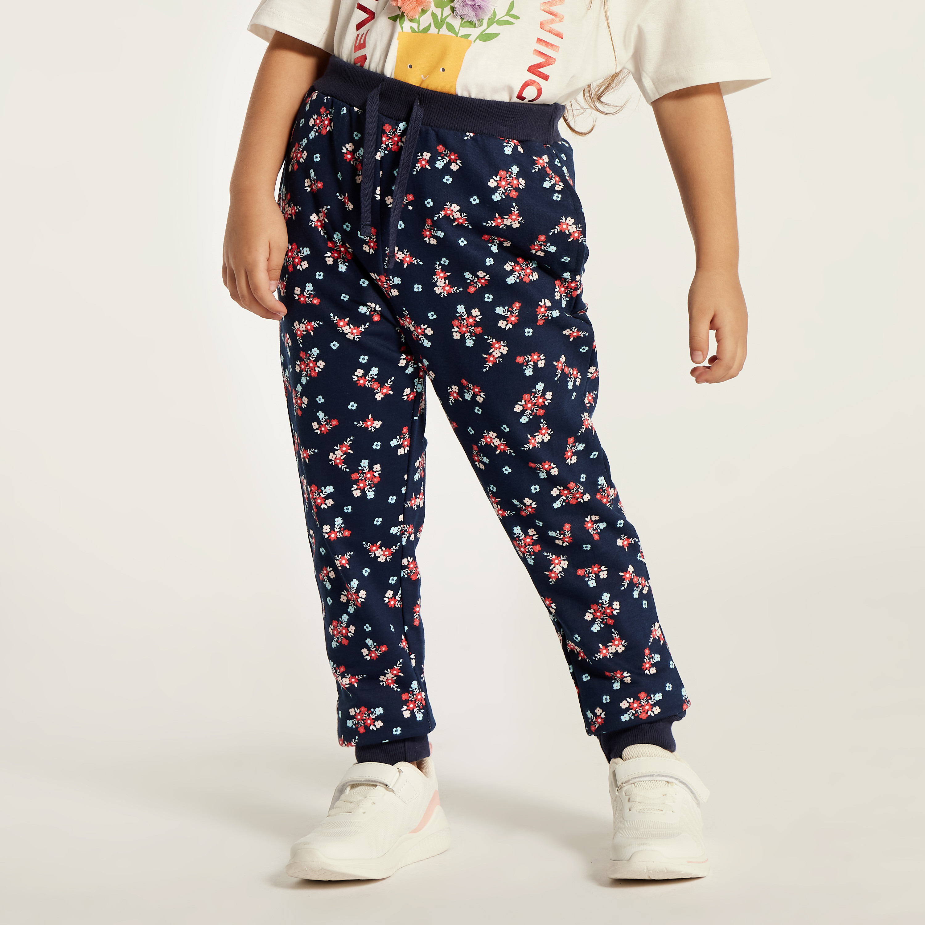 Juniors Printed Joggers with Drawstring Closure - Set of 3-baby-girls-clothing-bottoms-joggersandtrackpants-image-3