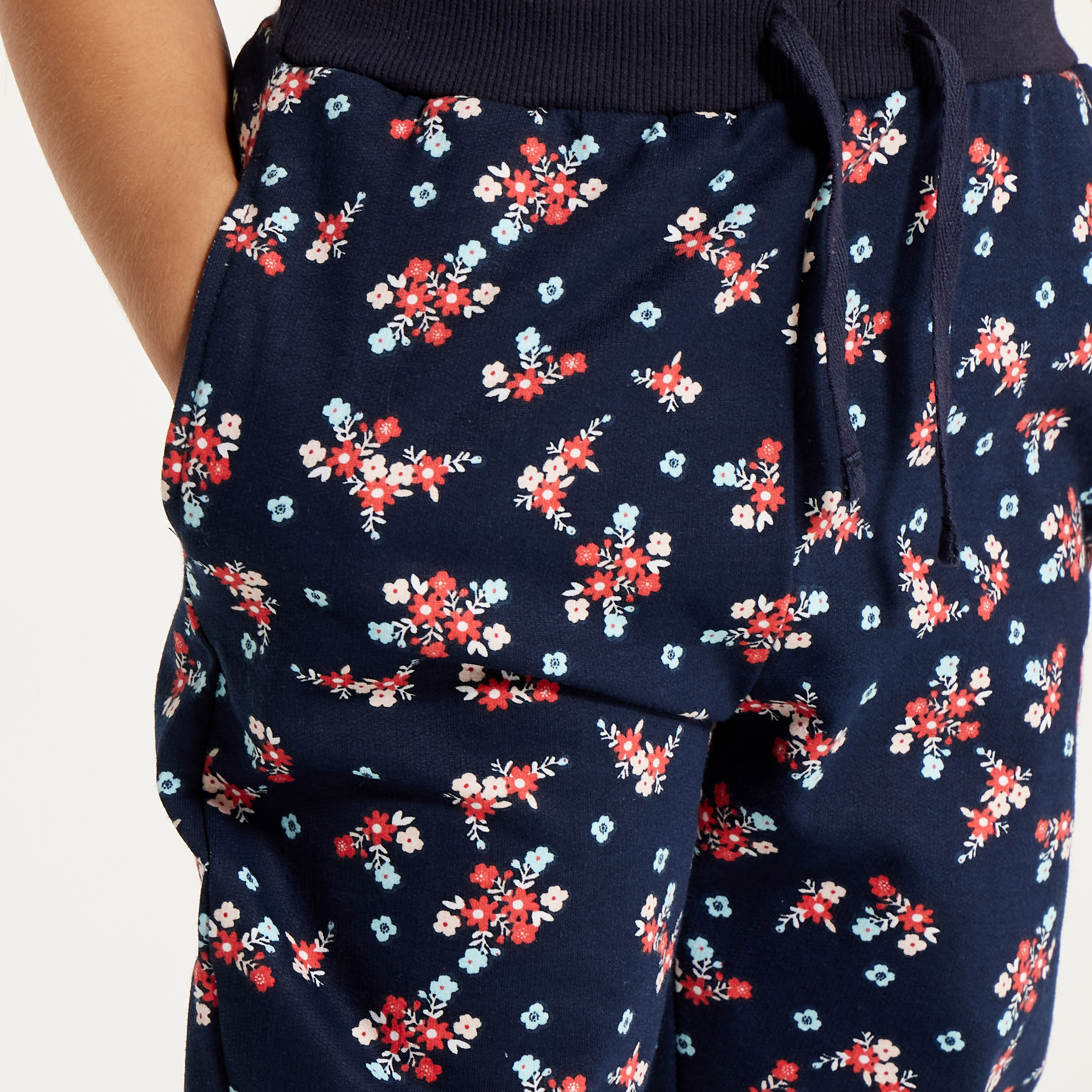 Juniors Printed Joggers with Drawstring Closure - Set of 3-baby-girls-clothing-bottoms-joggersandtrackpants-image-4