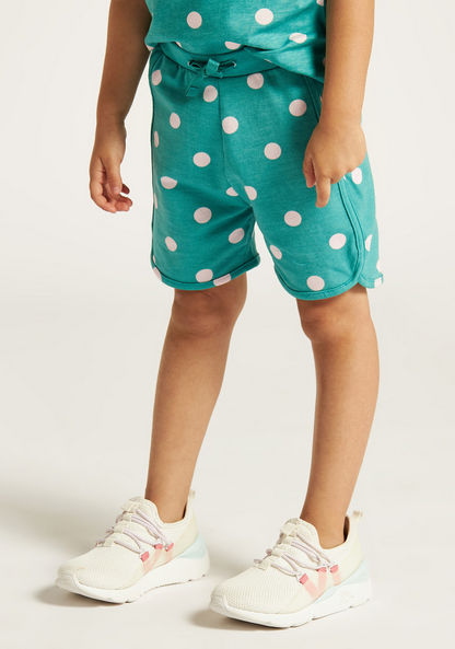 Juniors Polka Dots Print Shorts with Drawstring Closure