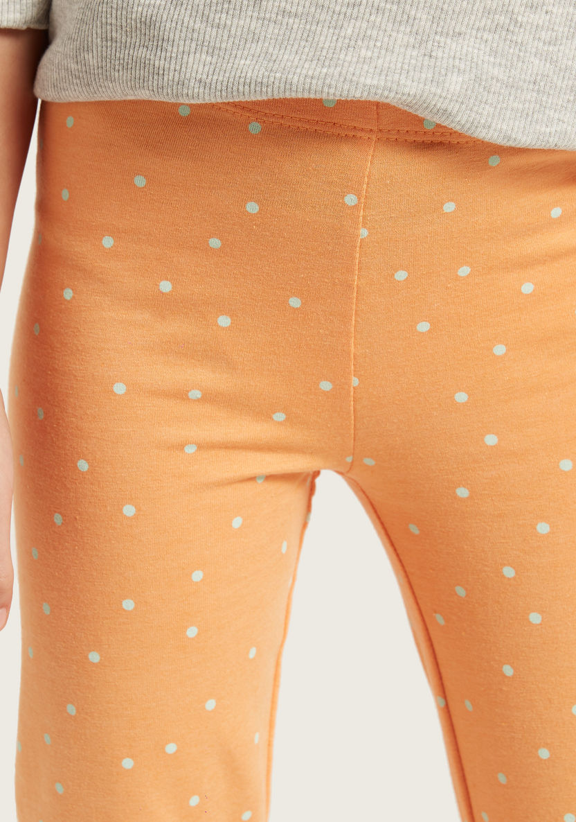 Juniors All-Over Polka Dot Print Leggings with Elasticated Waistband-Leggings-image-2