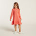 Juniors Embroidered A-Line Dress with Long Sleeves and Polo Neck-Dresses%2C Gowns and Frocks-thumbnail-1
