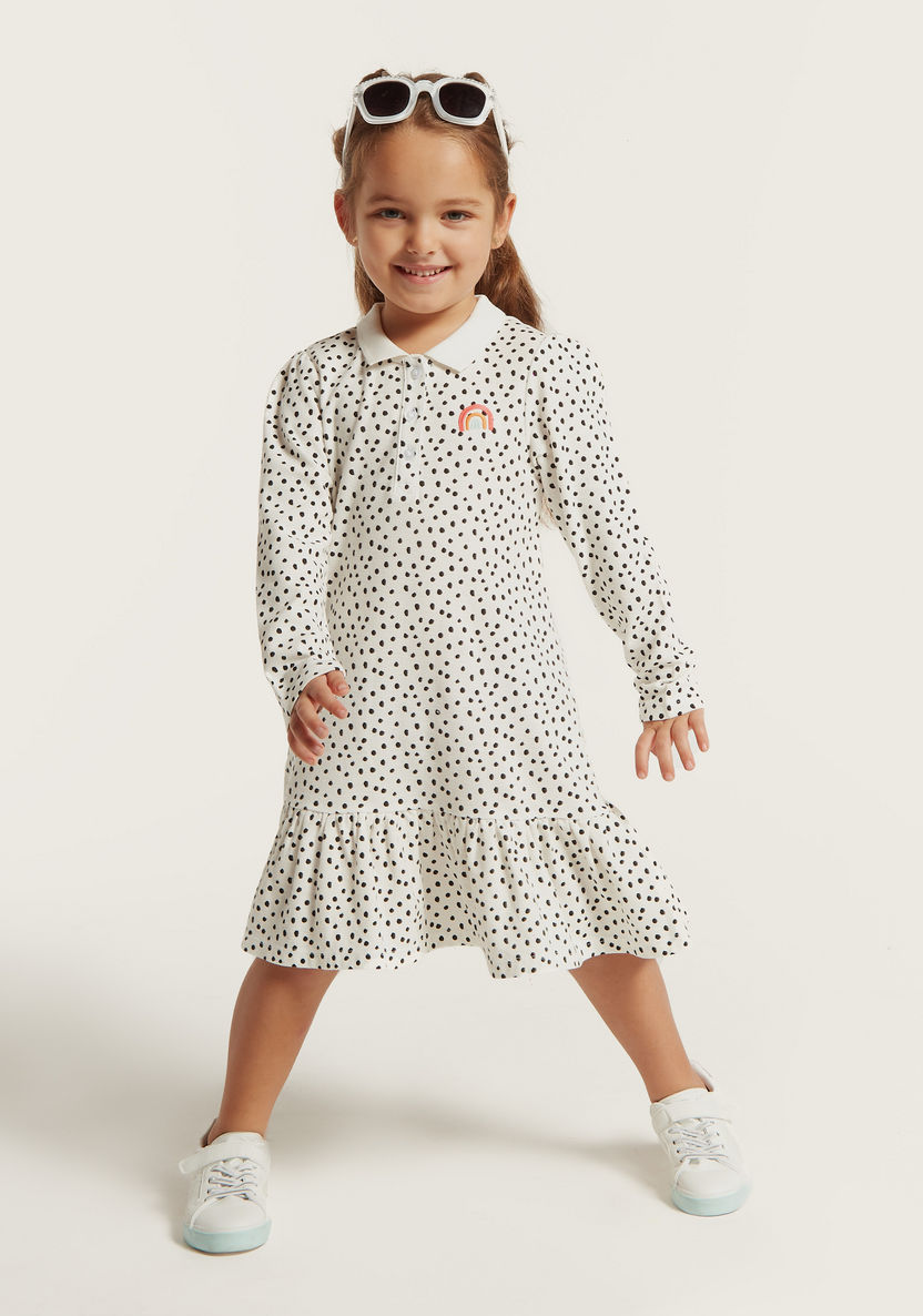 Juniors All-Over Printed A-Line Dress with Long Sleeves-Dresses%2C Gowns and Frocks-image-2