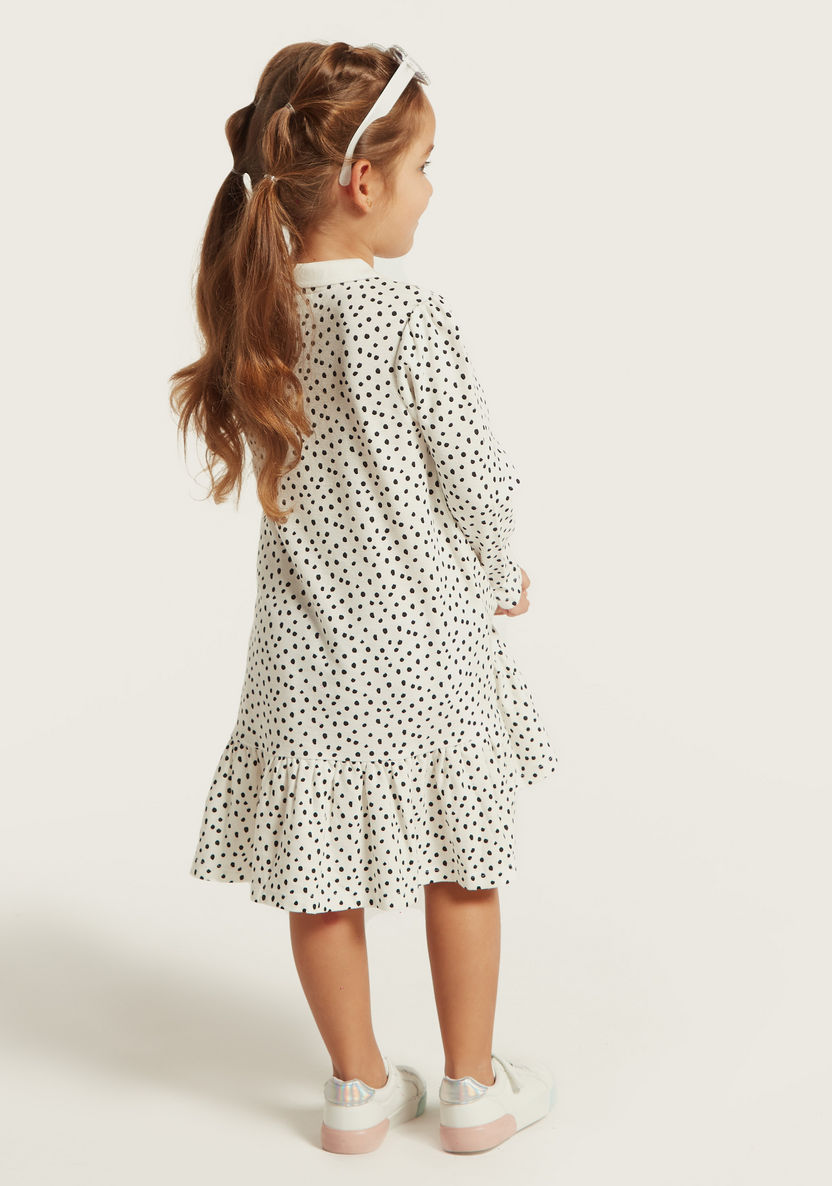 Juniors All-Over Printed A-Line Dress with Long Sleeves-Dresses%2C Gowns and Frocks-image-3